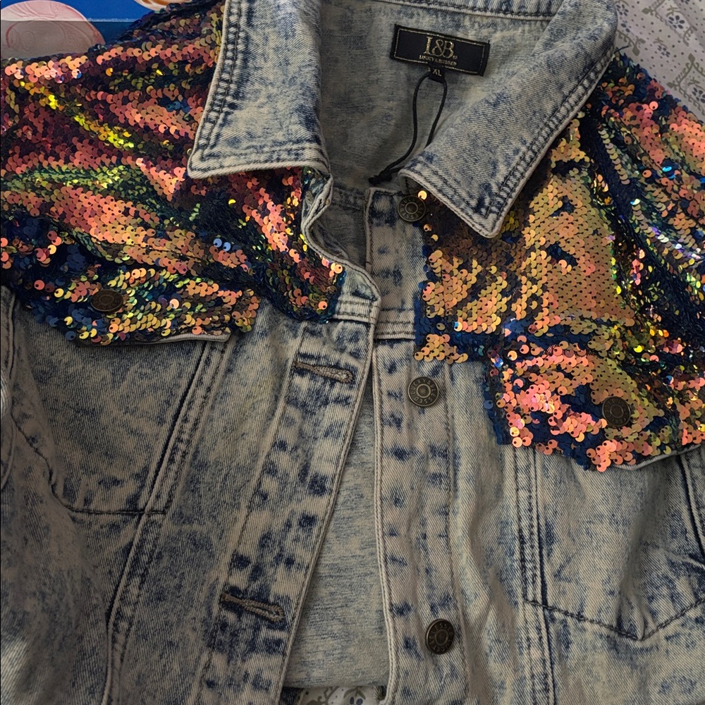 Glitzy girl boutique Jean jacket xl